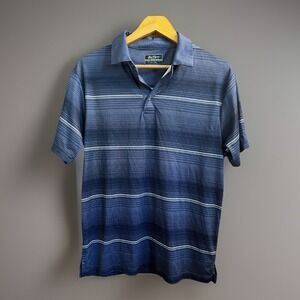 Ben Hogan Shirt Men's Size Medium Blue White Short Sleeve Golf Polo Performance